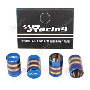 4PCS Car Bicycle Motorcycle Wheel Tyre Tire Air Aluminum Alloy Car Tire Valve Stem Cap Burnt Blue Wheel Ventil Valve Caps