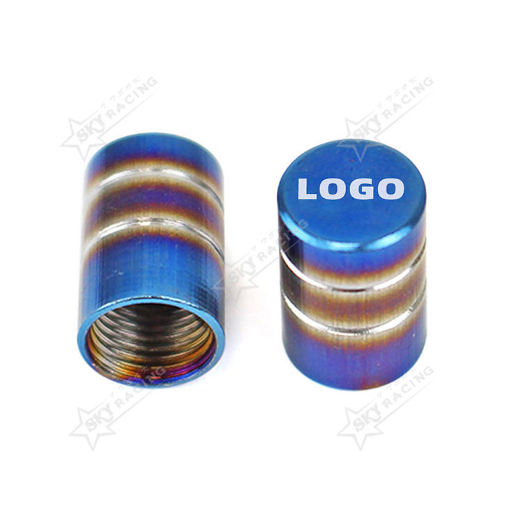 4PCS Car Bicycle Motorcycle Wheel Tyre Tire Air Aluminum Alloy Car Tire Valve Stem Cap Burnt Blue Wheel Ventil Valve Caps