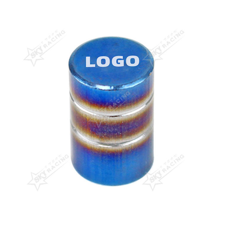 4PCS Car Bicycle Motorcycle Wheel Tyre Tire Air Aluminum Alloy Car Tire Valve Stem Cap Burnt Blue Wheel Ventil Valve Caps