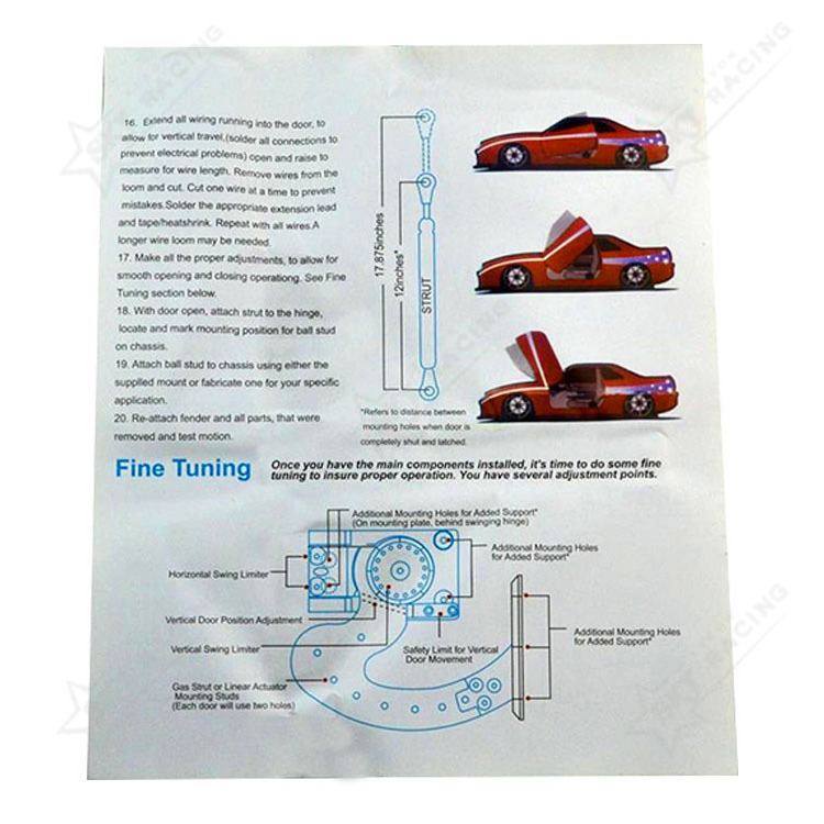 JDM USDM Auto Modification Car Door Open Parts Bolt On Automatic Vertical Universal Lambo Doors Hinges Kit