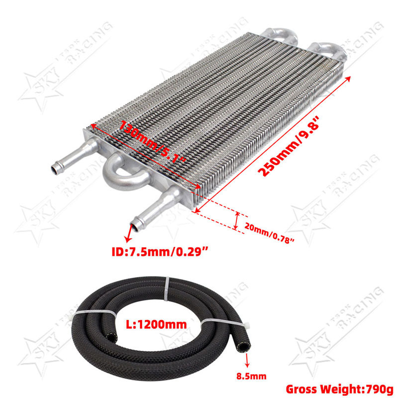 High Performance Car Engine Transmission Oil Cooler 4 6 8 Rows Sliver Black Aluminum Universal Transmission Cooler Kit