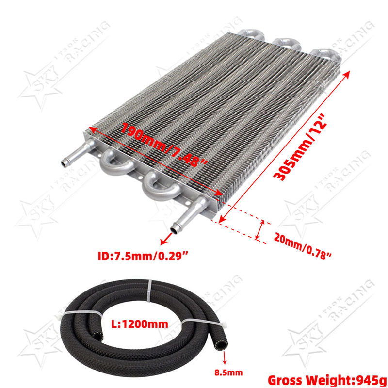 High Performance Car Engine Transmission Oil Cooler 4 6 8 Rows Sliver Black Aluminum Universal Transmission Cooler Kit