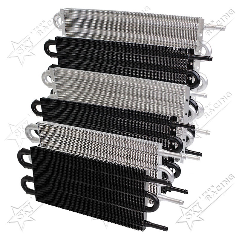 High Performance Car Engine Transmission Oil Cooler 4 6 8 Rows Sliver Black Aluminum Universal Transmission Cooler Kit