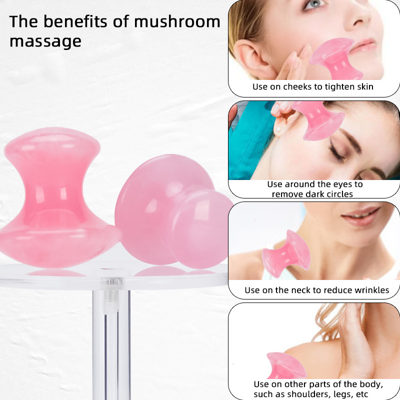 Mushroom Gua sha simulation Jade Eye Massage Facial Tool Mushroom Shaped Scraping for Women SPA Lift Remove Wrinkles