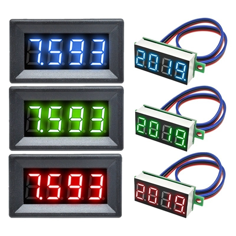 0.36 Inch Mini Digital Voltmeter 0-100V DC Volt Voltage Meter LED Panel Electric Voltage Tester Gauge 3 Wires 12V 24V 48V 4 Bit