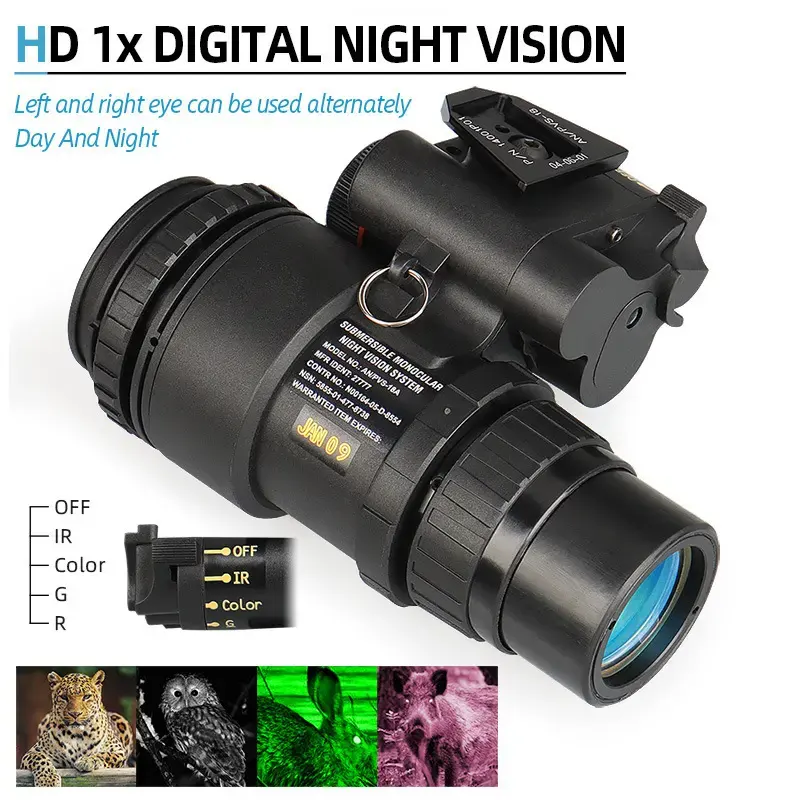 LUXUN PVS 18 Night Vision 1X32 Infrared Digital Scope Right and Left Eyes Night Sight Monocular for Hunting