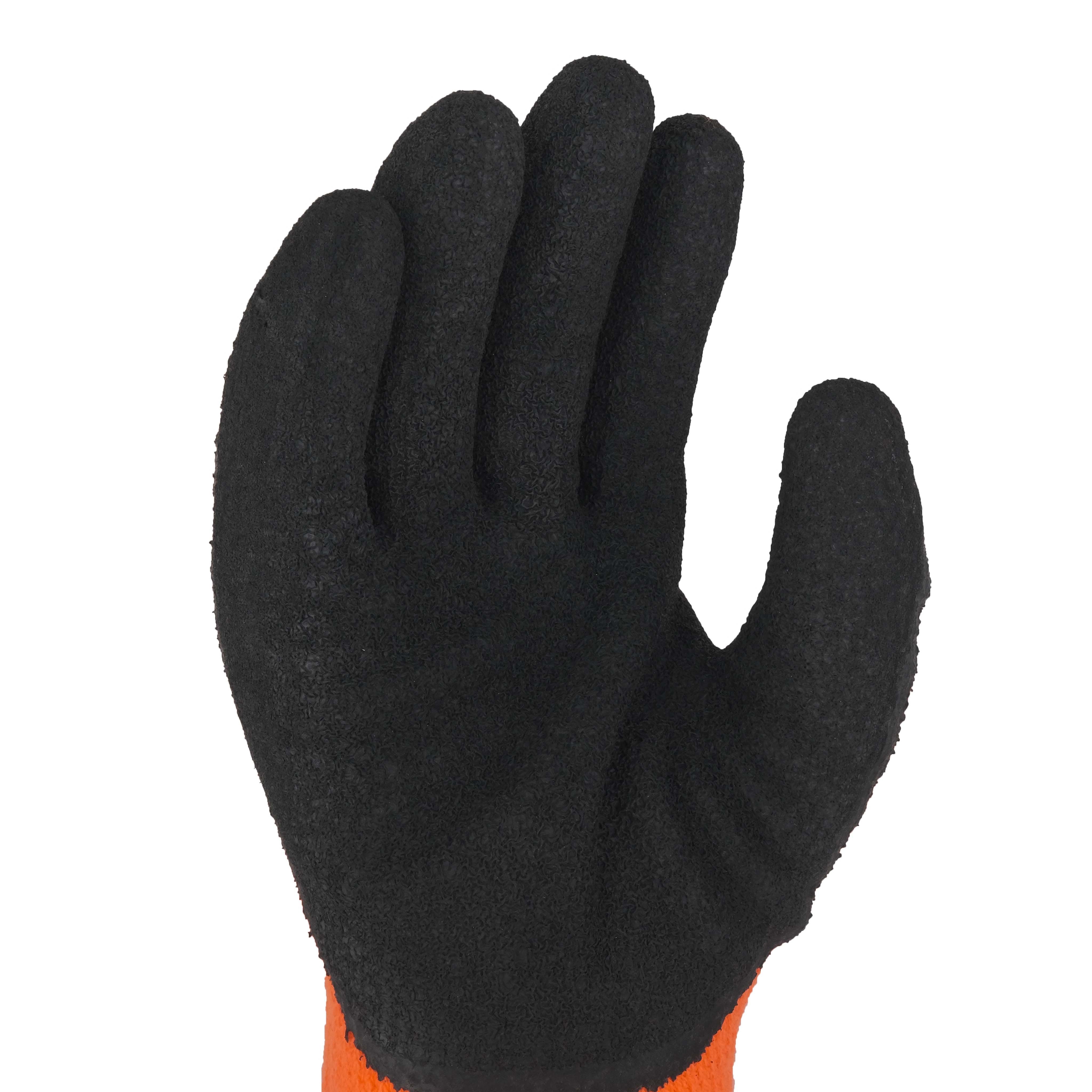 SKYEE new design crinkle latex palm coated 10 gauge polyester cotton anti cold winter construction gloves for riggers