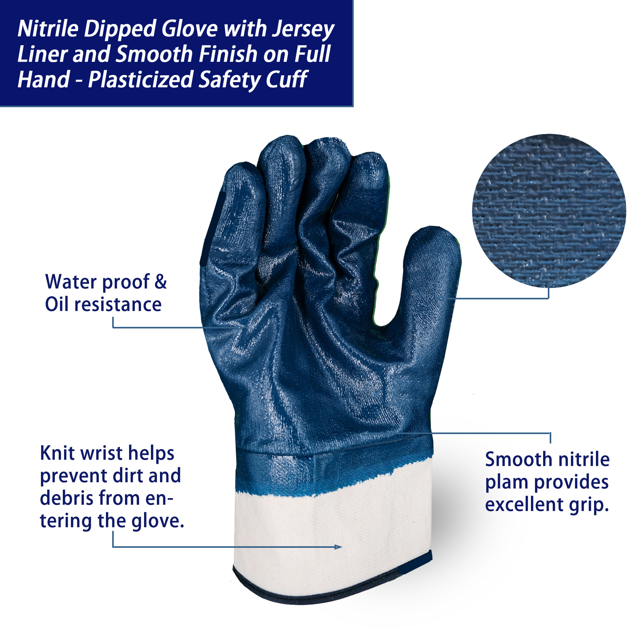 SKYEE nitrile cotton knitted abrasion resistance oil resistance gloves