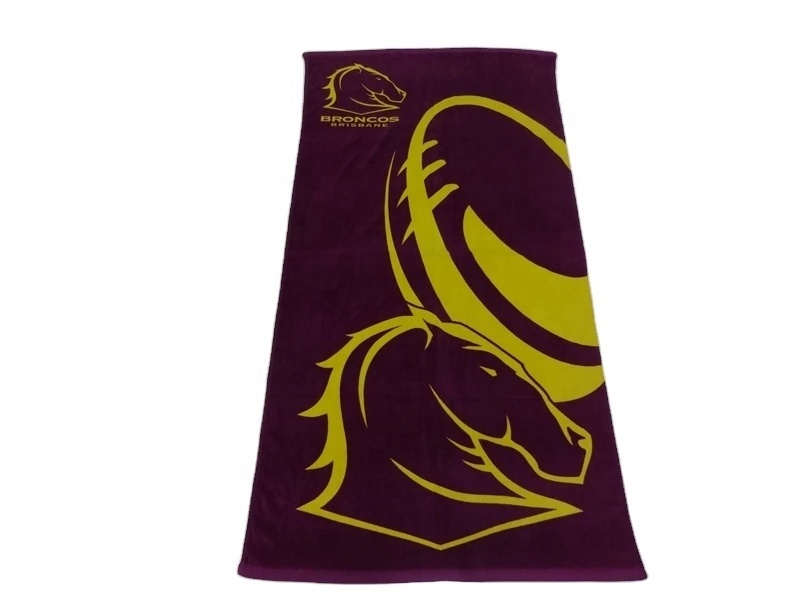 Luxury Club Beach Towel Custom 100% Cotton Velour Custom Sand Free Beach Towel For Ball