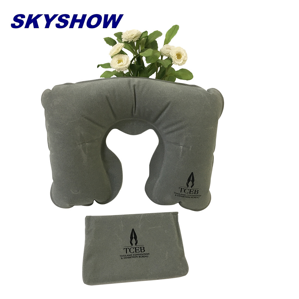 The Best Promotional Gifts Comfortable U Shape Inflatable Travel Neck Pillow For Travel, Airplane, Car, Outdoor Camping