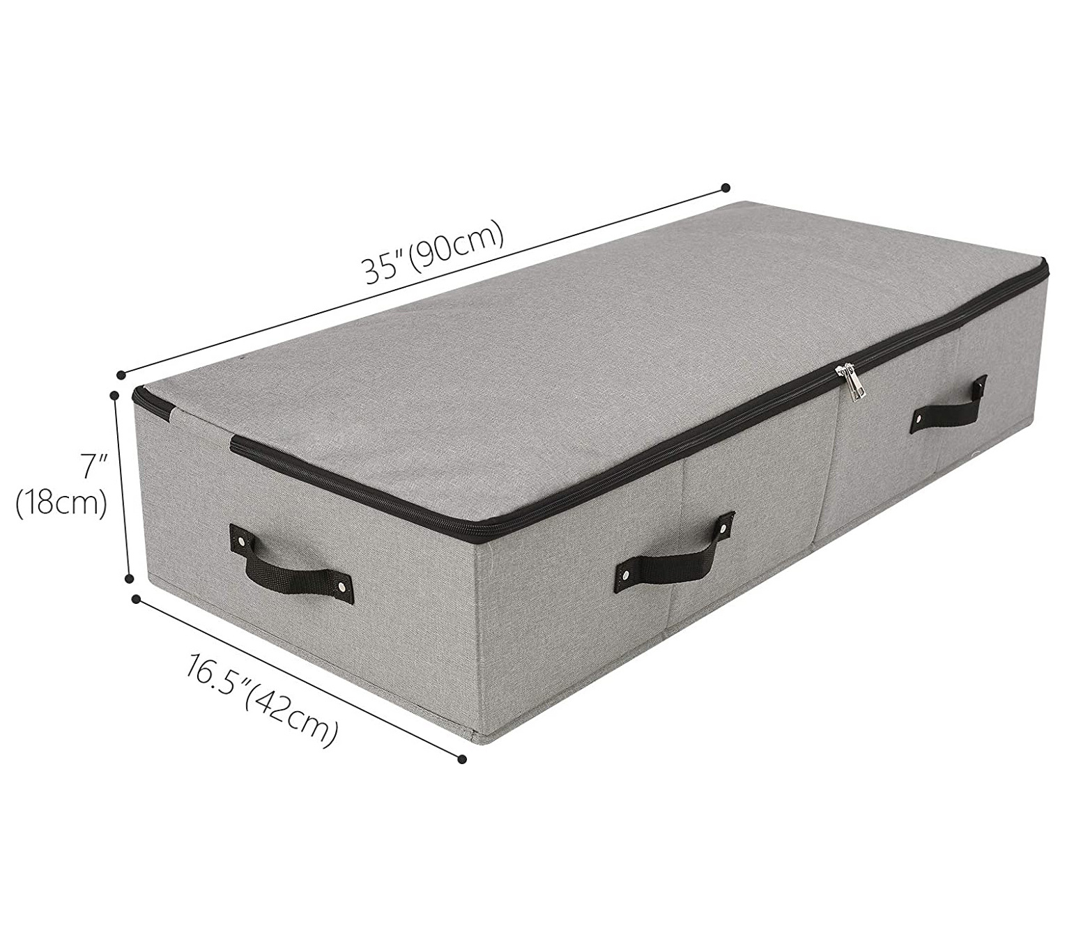 Amazon Hot Selling Under the Bed Storage Container with Handles Zippered Underbed Storage Organizer