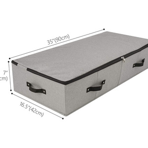 Amazon Hot Selling Under the Bed Storage Container with Handles Zippered Underbed Storage Organizer