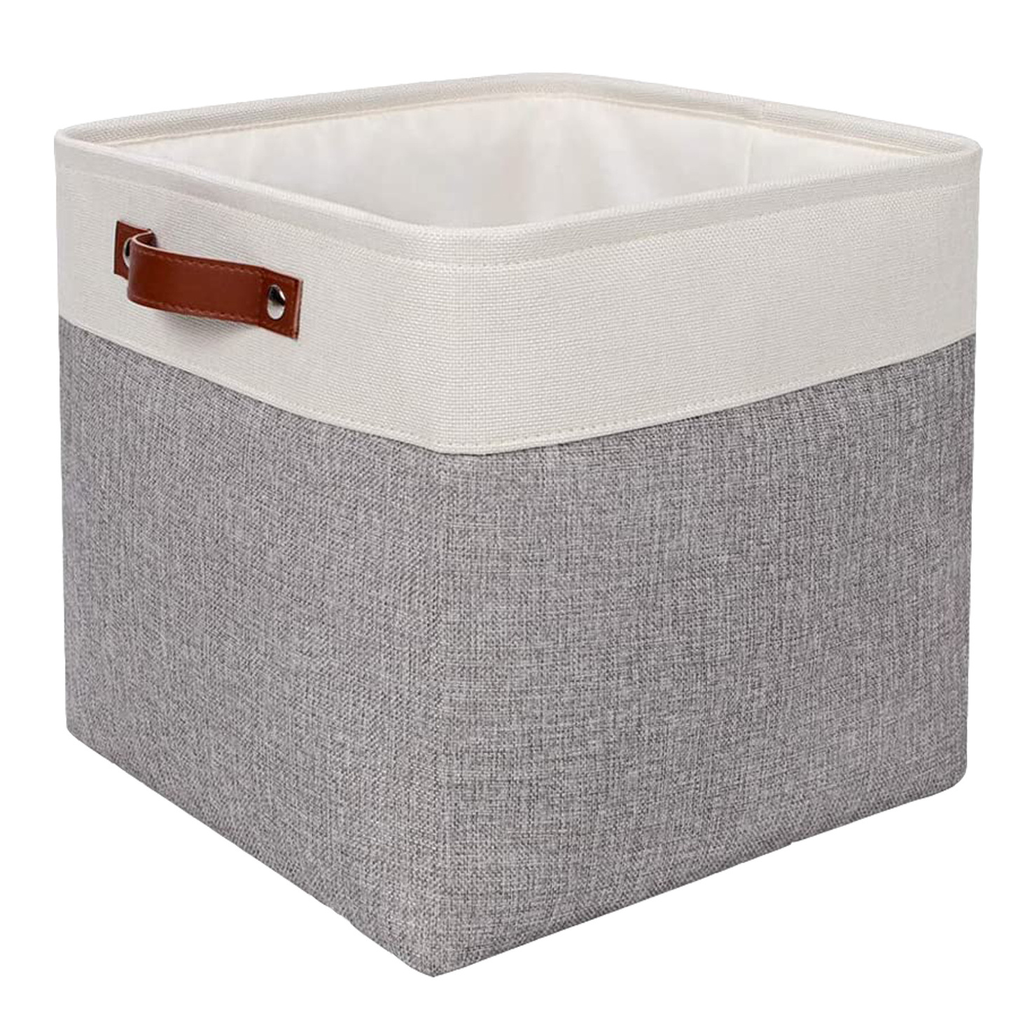 Durable Cotton Canvas Storage Basket with Rope Handles Home Linen Laundry Basket