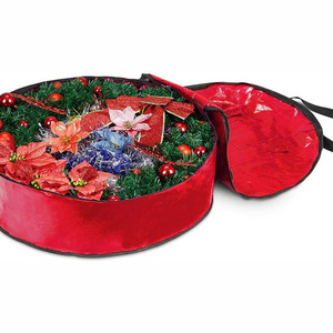 Factory Custom Christmas Wreath Storage Container Up to 24 Inch Holiday Ornament Christmas Wreath Bag