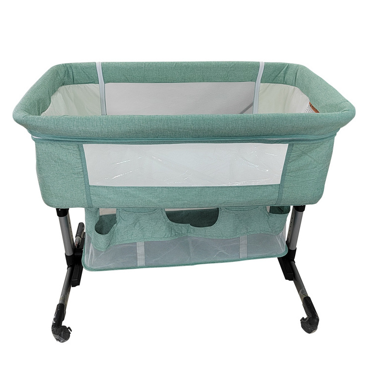 Portable Baby Beside Cot Bassinet Bed Swing Infant Baby Sleeping Bassinet With Mosquito Net And Storage Basket