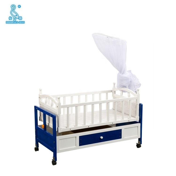 Baby Furniture Crib Cot Adjustable Modern Multifunctional Eco Friendly Wooden Baby Bed With Storage Box