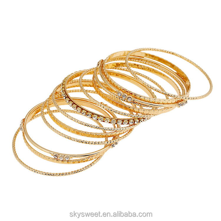 SWTM1147 multilayer rhinestone pattern alloy bracelet,18k gold bangle saudi arabia jewelry,cuff bangle