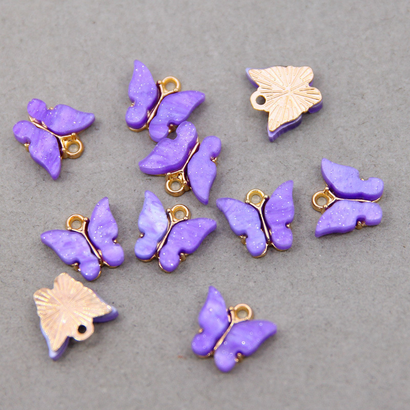 Fashionable Acrylic alloy butterfly Pendant charms for earrings Bracelet necklace diy accessories jewelry making