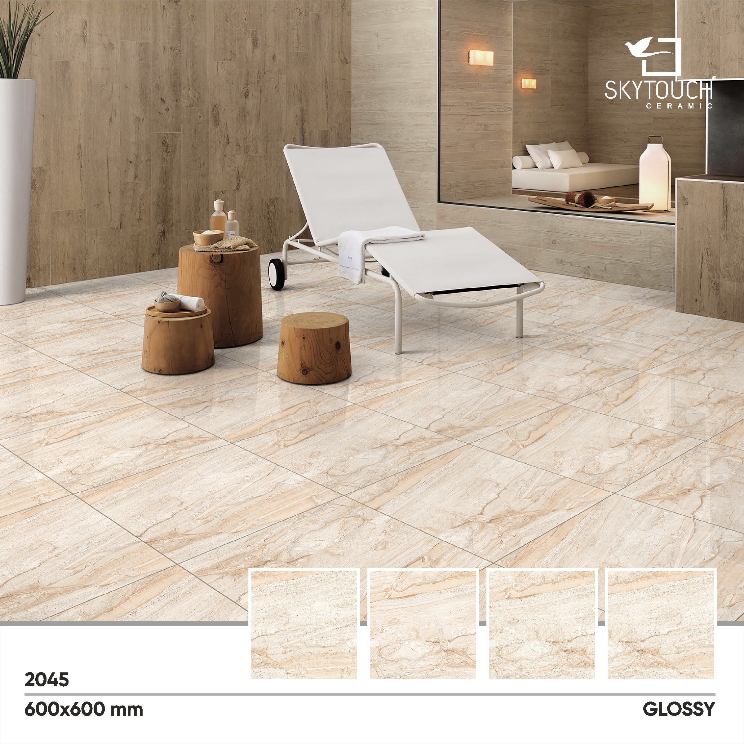 skytouch ceramic glossy brown and blue marble pattern  60x60 home polished glazed floor and wall porcelain tile for hotel