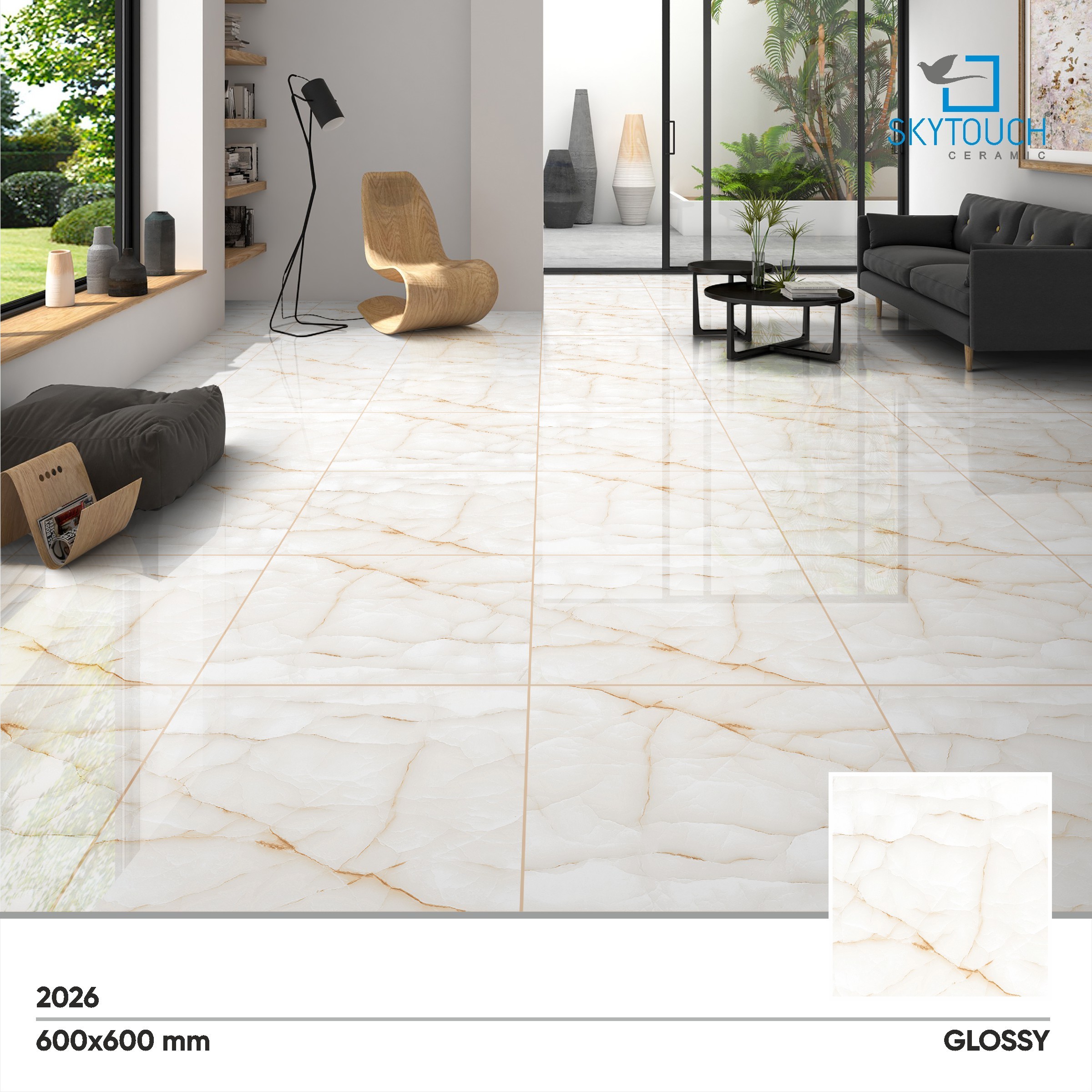 Indian Agate Look Stone Slabs 60x60 Porcelain Tile (White Marble) hall floor glazed polished porcelain tile