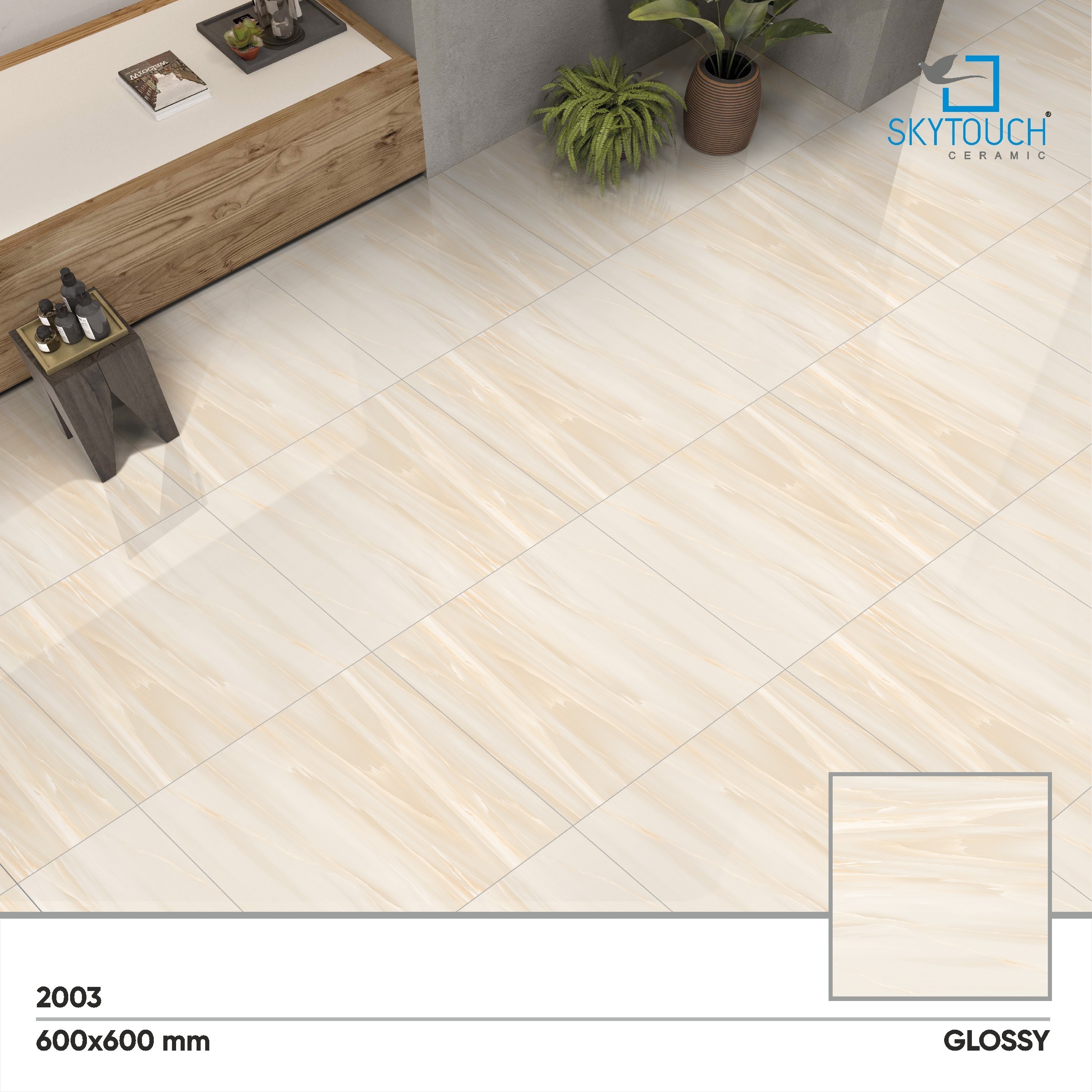 Gujarat Sky touch ceramics 600x600mm porcelain tiles price non slip crystal polish surface ceramic floor tile in india