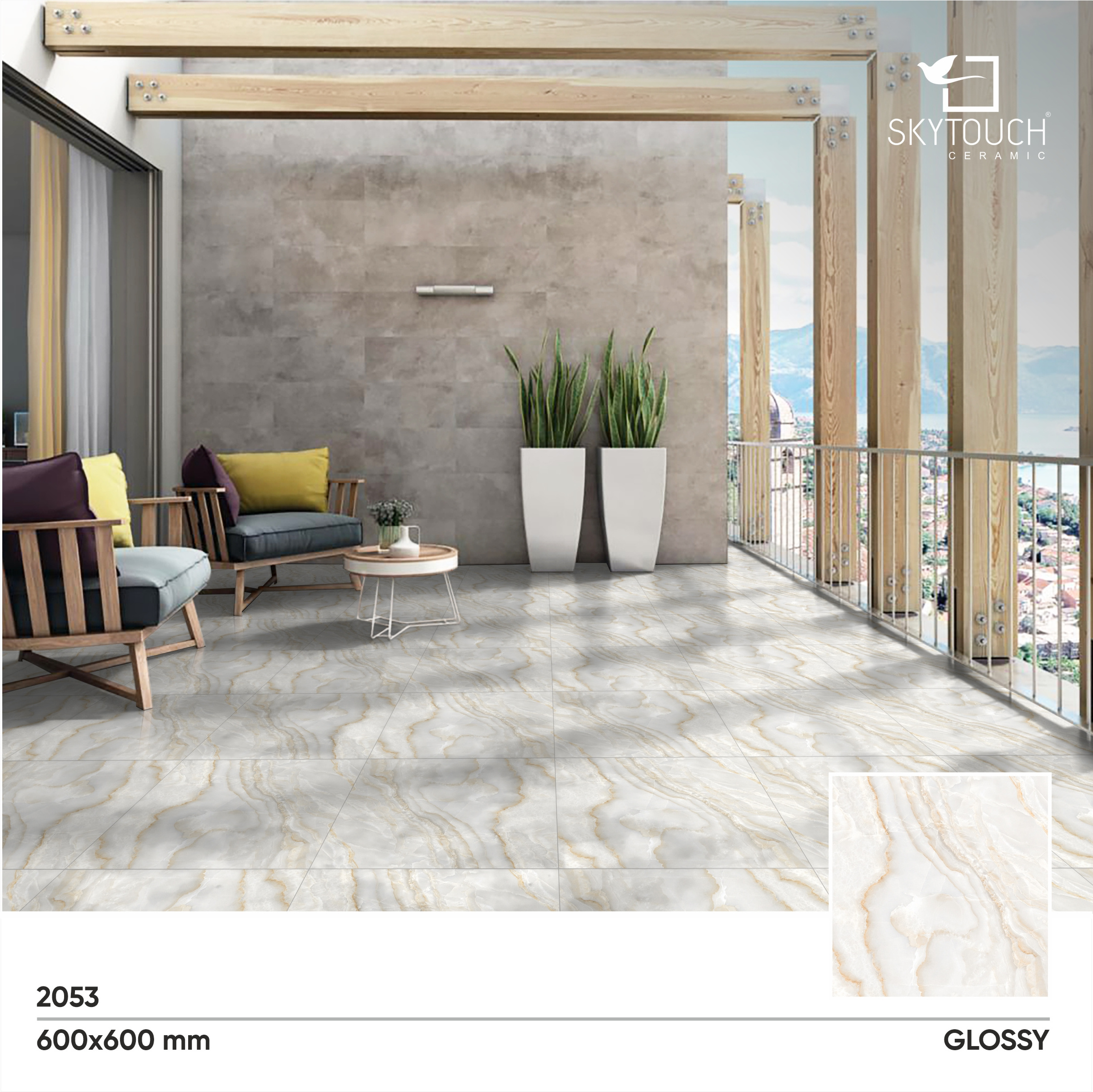 Indian Agate Look Stone Slabs 60x60 Porcelain Tile (White Marble) hall floor glazed polished porcelain tile