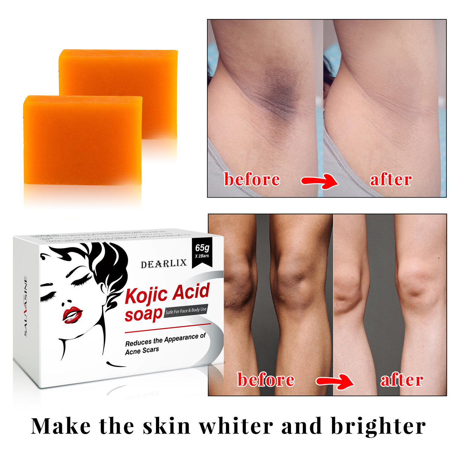 135g Wholesale Brands Kojie San Handmade Original Whitening Skin Care Raw Material Kojic Acid soap