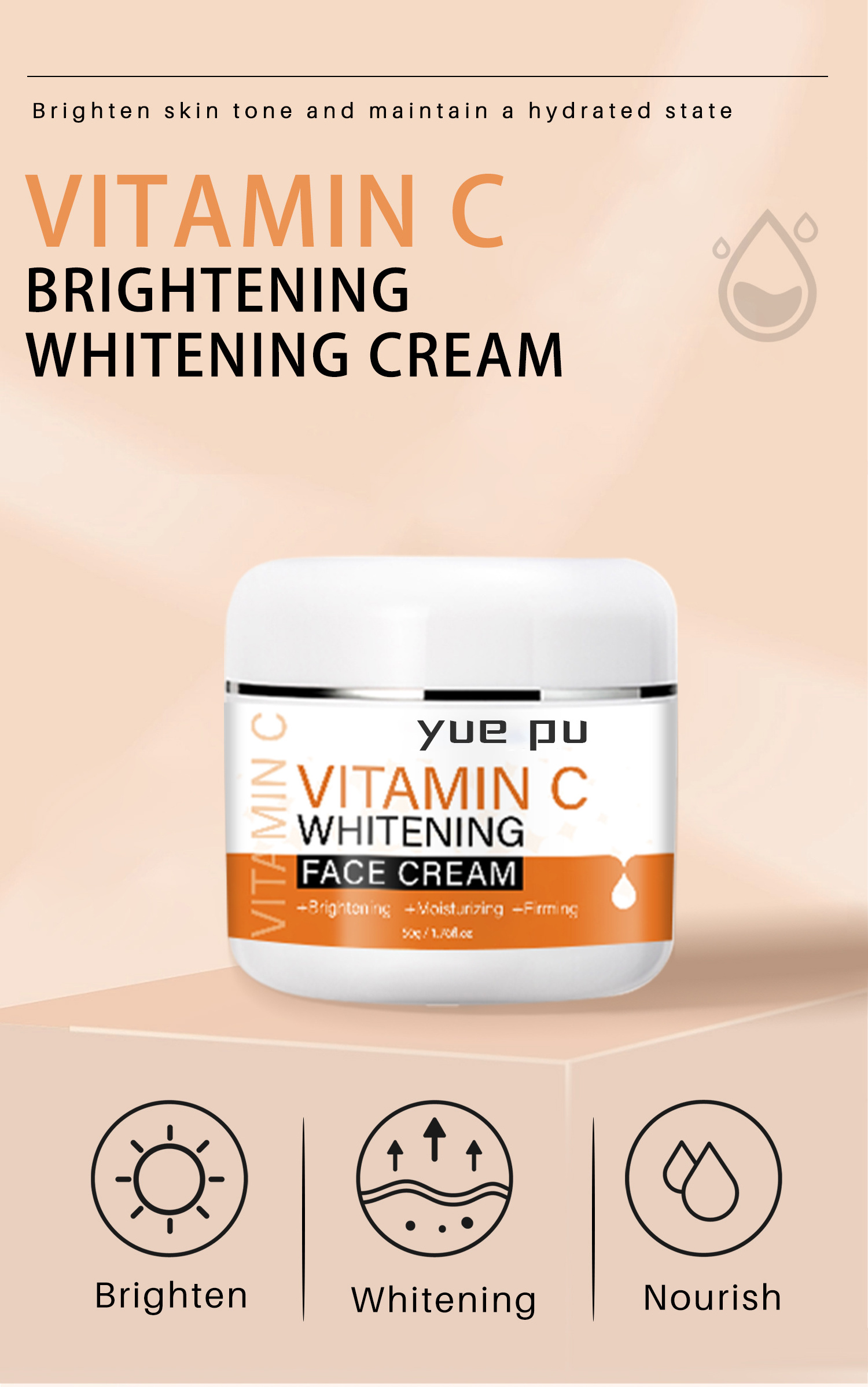 Wholesale Custom Facial cream Vitamin C face whitening cream skin lightening cream for black skin