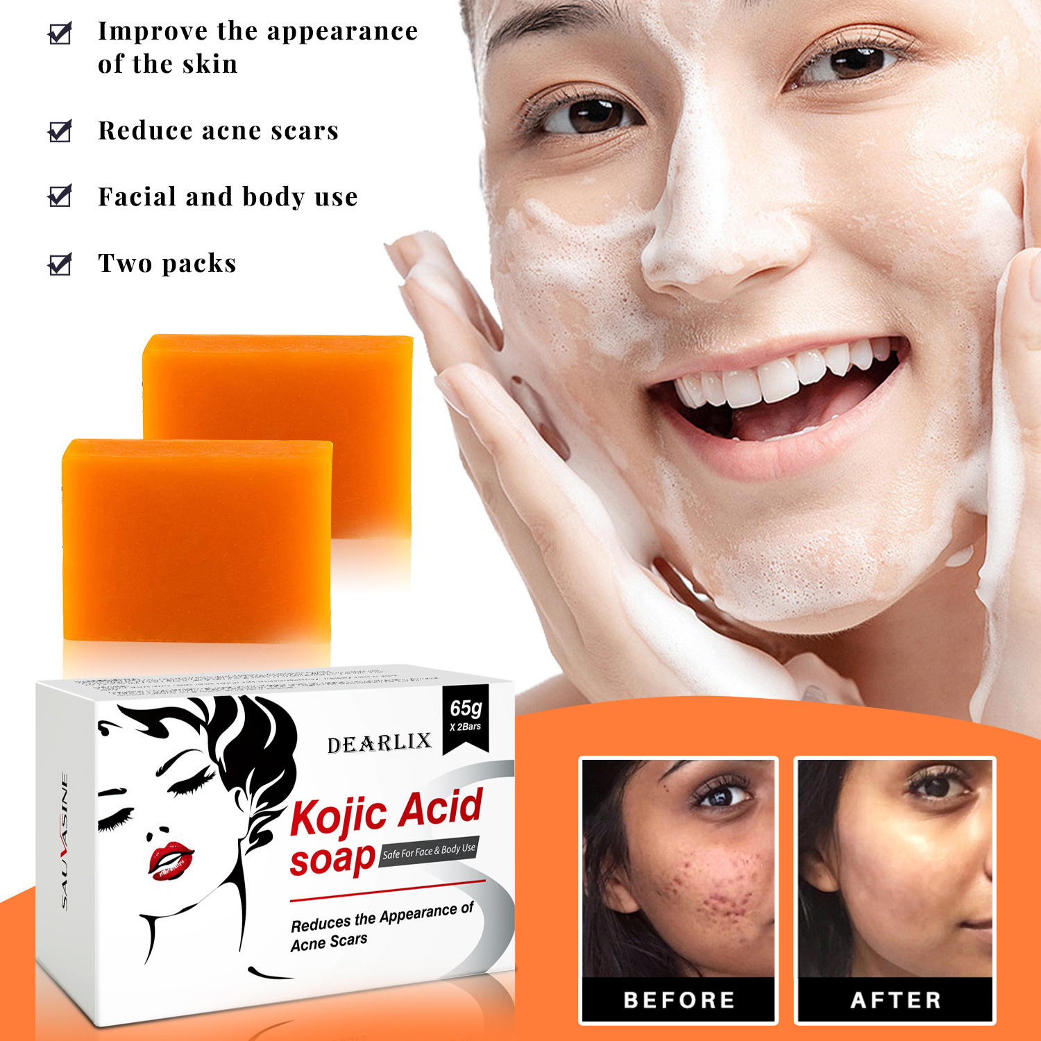 135g Wholesale Brands Kojie San Handmade Original Whitening Skin Care Raw Material Kojic Acid soap