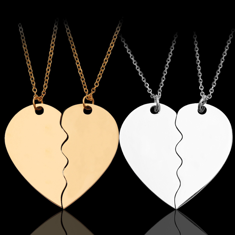 XL22546 Trendy Couple Sisters Gifts Magnetic Stainless Steel Heart Pendant Necklaces For Women Men