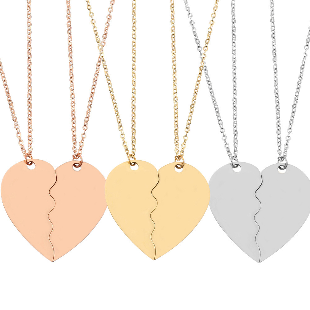 XL22546 Trendy Couple Sisters Gifts Magnetic Stainless Steel Heart Pendant Necklaces For Women Men