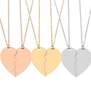 XL22546 Trendy Couple Sisters Gifts Magnetic Stainless Steel Heart Pendant Necklaces For Women Men