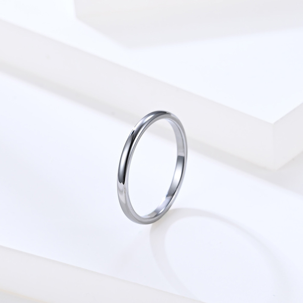 JZ23031 Fashion Jewelry Wholesale Simple Stainless Steel Couple Cocktail Rings Thin 2mm Fixed Ring For Women Men