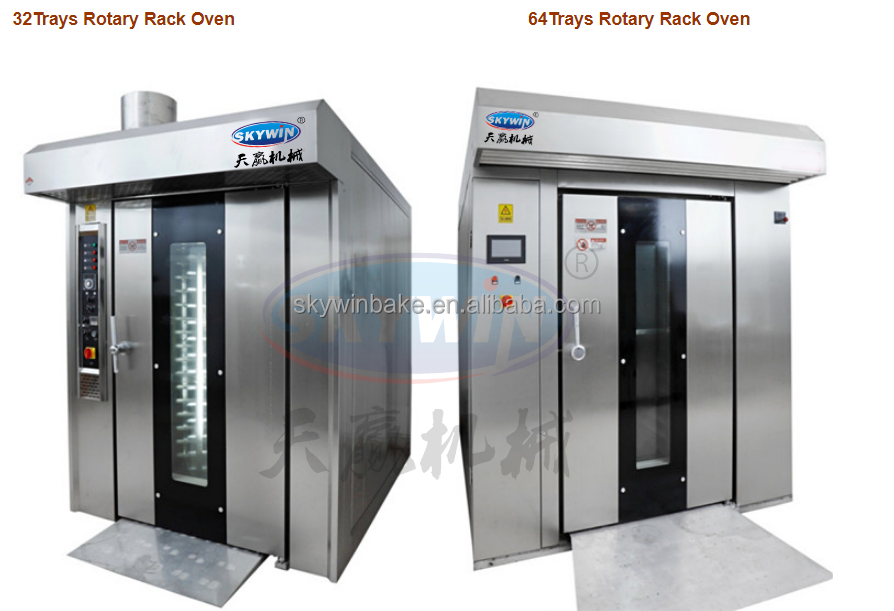 64 32 tray rotary oven Price gas Electric rotating Bakery Equipment Rotary Rack Oven baking bread bakery Biscuit industrial oven