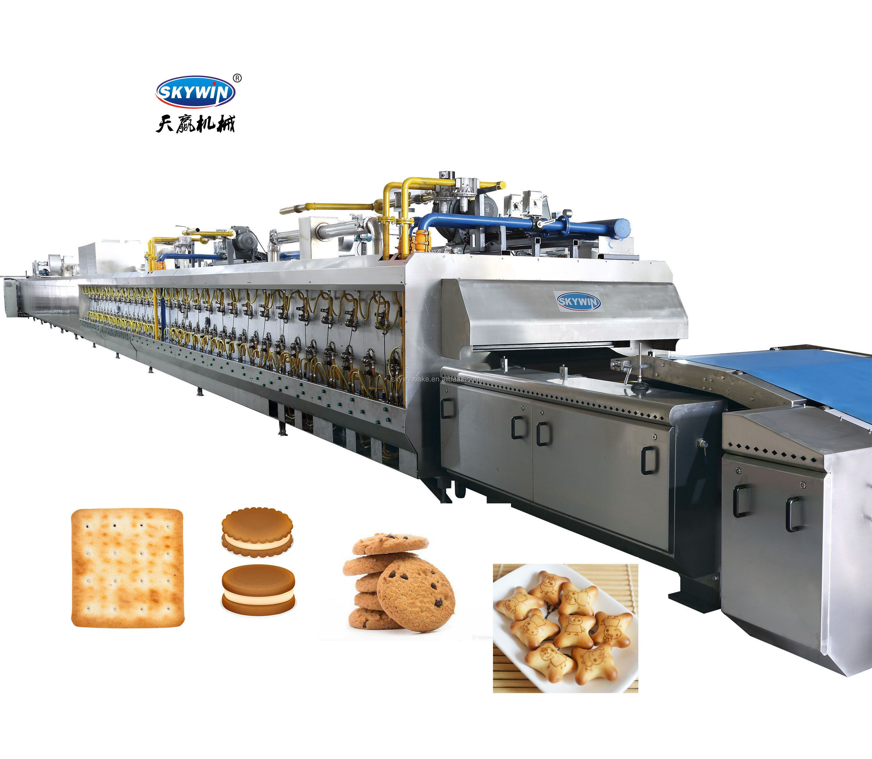 Skywin Electric Gas Industrial Oven Biscuit Factory Baking Oven Tunnel Oven