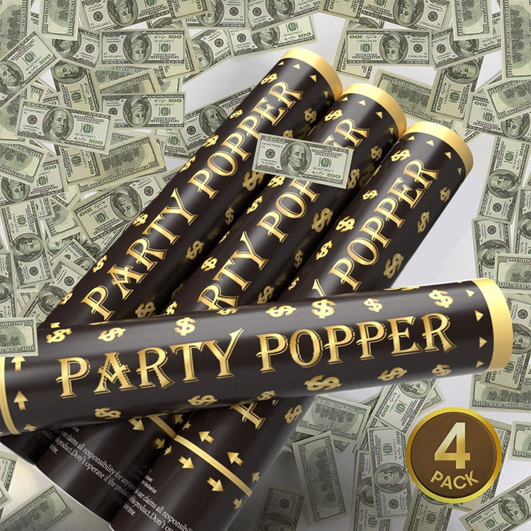 Bill Dollar Confetti Poppers Cannons for Poker Themed Money Theme Birthday Table Decor Casino Themed Birthday Game Party Y726