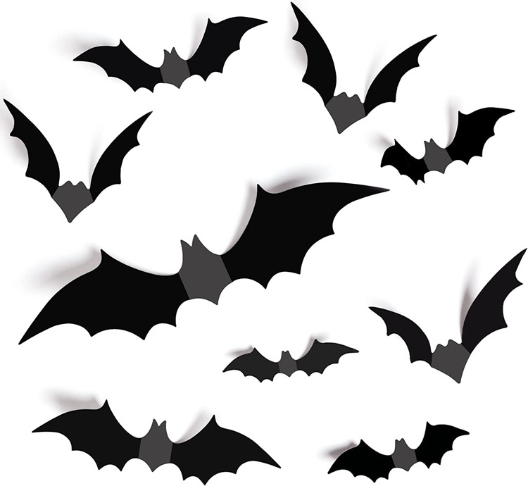 Halloween Decorations Bats Wall Decor Halloween Party Decorations Indoor Outdoor Halloween Supplies Reusable 3D PVC Y729