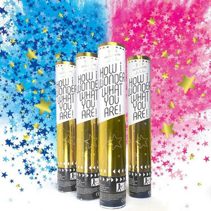 Gender Reveal Confetti Cannon with Color Powder Boy or Girl Blue Confetti Smoke and Pink Confetti Smoke Popper Sticks Y723