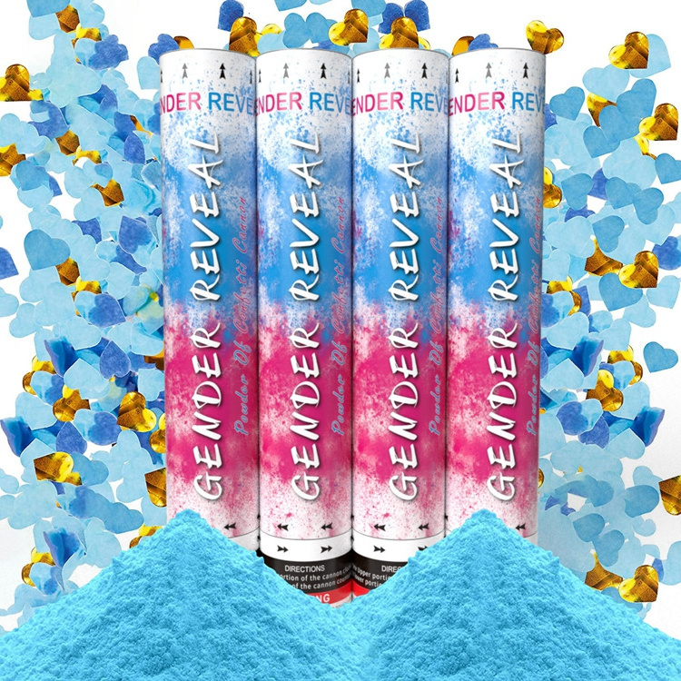 Gender Reveal Confetti Powder Cannon Gender Reveal Party Supplies - 100% Biodegradable Tissue Safe Powder Smoke Y722