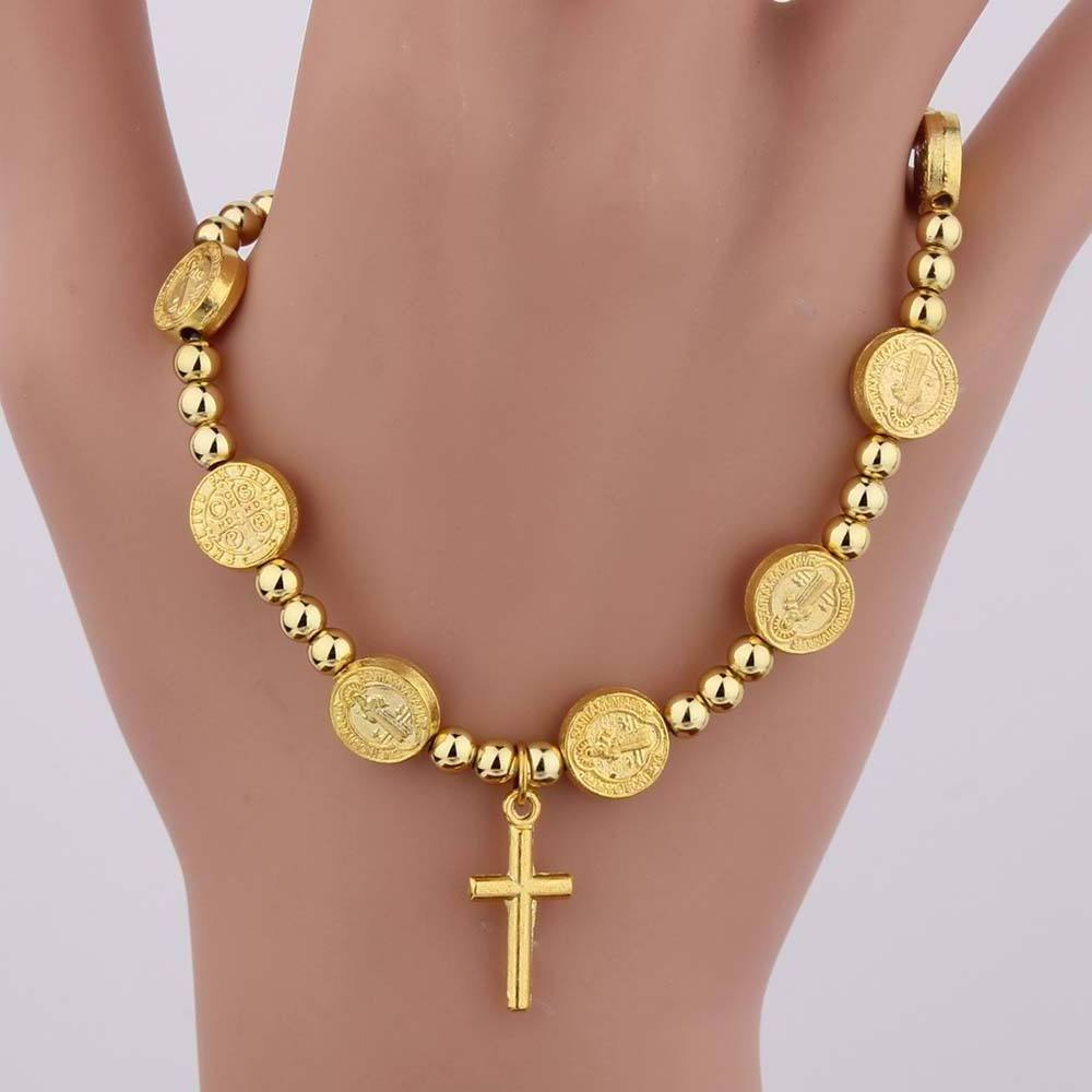 Wholesale Jesus Jewelry Bead Bracelet Valentines Day Presents Bridesmaid Gift Wedding Souvenir Party Favors Communion H063