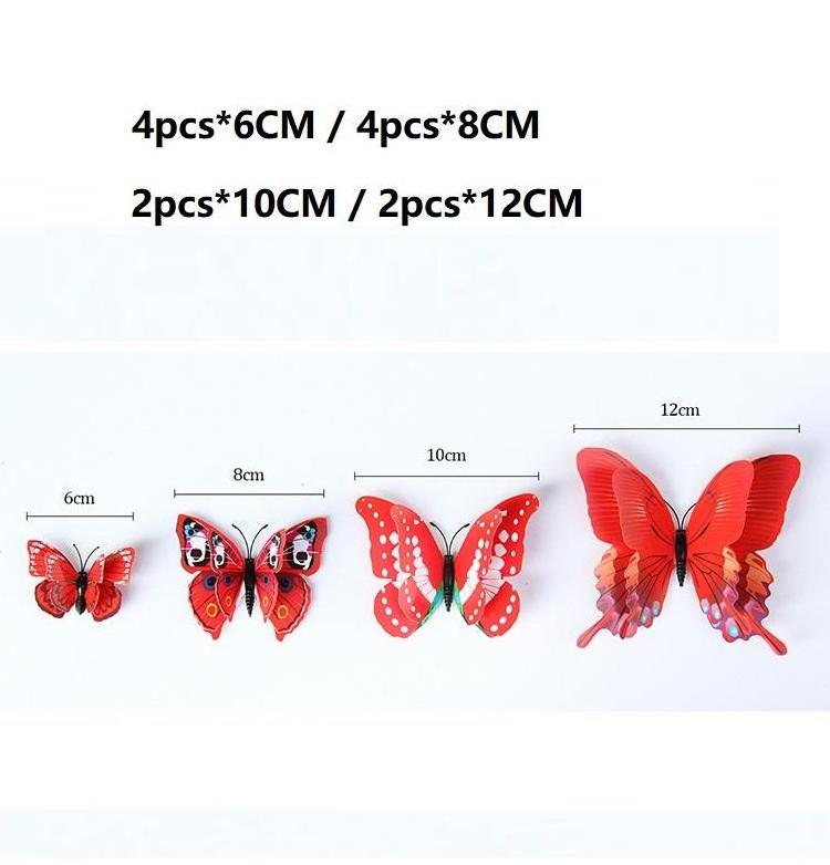 Butterfly Wall Decor 12 PCS 3D Butterflies Stickers for Party Decorations with Magnets K003