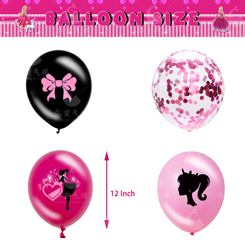 Hot Pink Balloons 16 Packs 12 Inches with Pink Confetti Balloons Pink Birthday for Girls Baby Shower Princess Party Y942