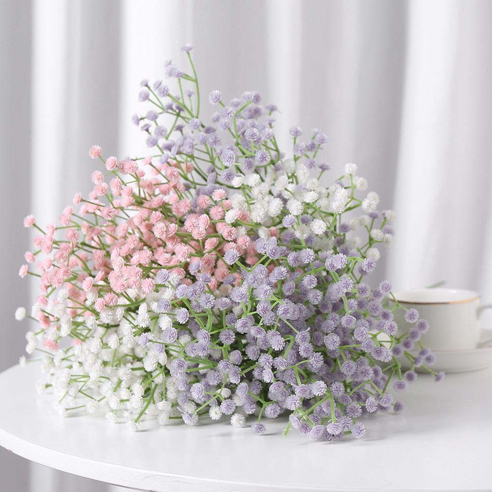 White Babys Breath Flowers Artificial White Fake Flowers Gypsophila DIY Floral Bouquets Arrangement Wedding Home Decor A512