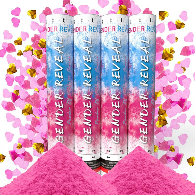 Gender Reveal Confetti Powder Cannon Gender Reveal Party Supplies - 100% Biodegradable Tissue Safe Powder Smoke Y722