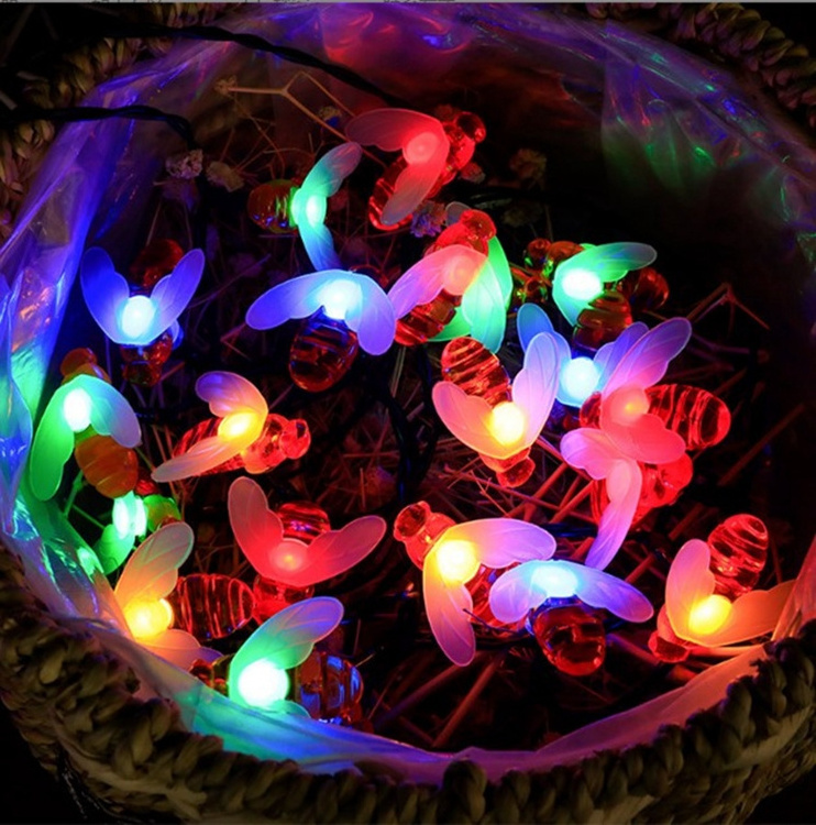 Honeybee Decorative String Lights LED USB Plug-in Copper Wire Bee Fairy Lights for Various Decoration Projects  Y249