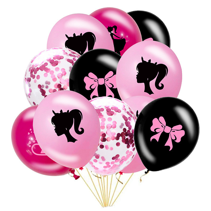 Hot Pink Balloons 16 Packs 12 Inches with Pink Confetti Balloons Pink Birthday for Girls Baby Shower Princess Party Y942