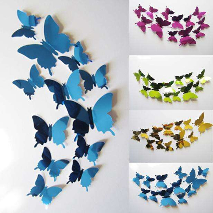 Butterfly Wall Decor DIY Mirror 3D Butterfly Stickers Removable Butterfly Decals for Home Nursery Classroom Kids Bedroom  Decor