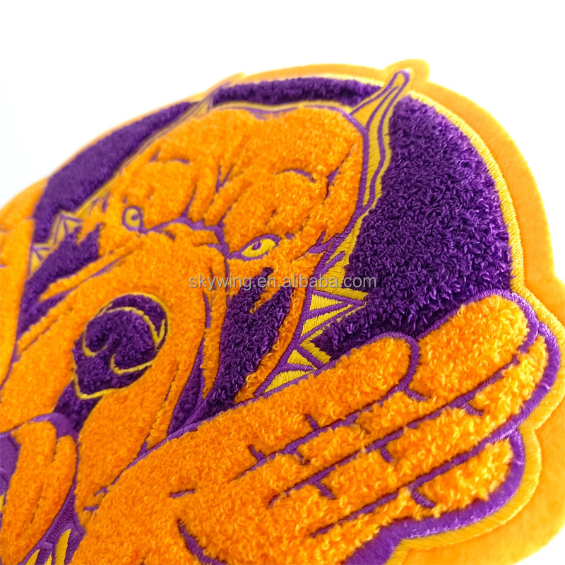 Omega Psi Phi Fraternity Men of Greek 1911 Old Gold and Purple Chenille Bulldog Iron on Patches for Jacket Bags