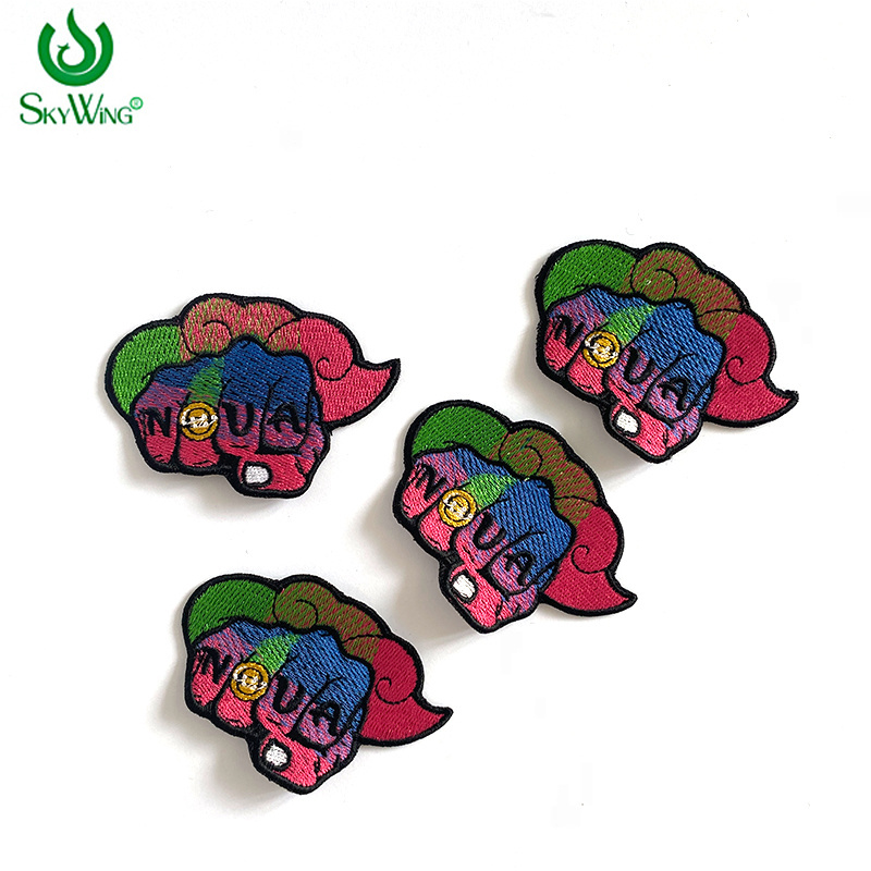 Professional Supplier Selling Colorful Fist Design  Applique Badge Sew On Embroidered Patches With Factory Price for Clothing