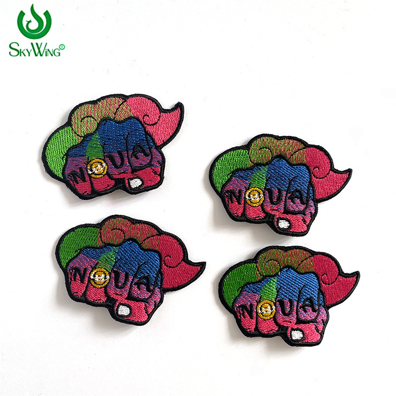 Professional Supplier Selling Colorful Fist Design  Applique Badge Sew On Embroidered Patches With Factory Price for Clothing